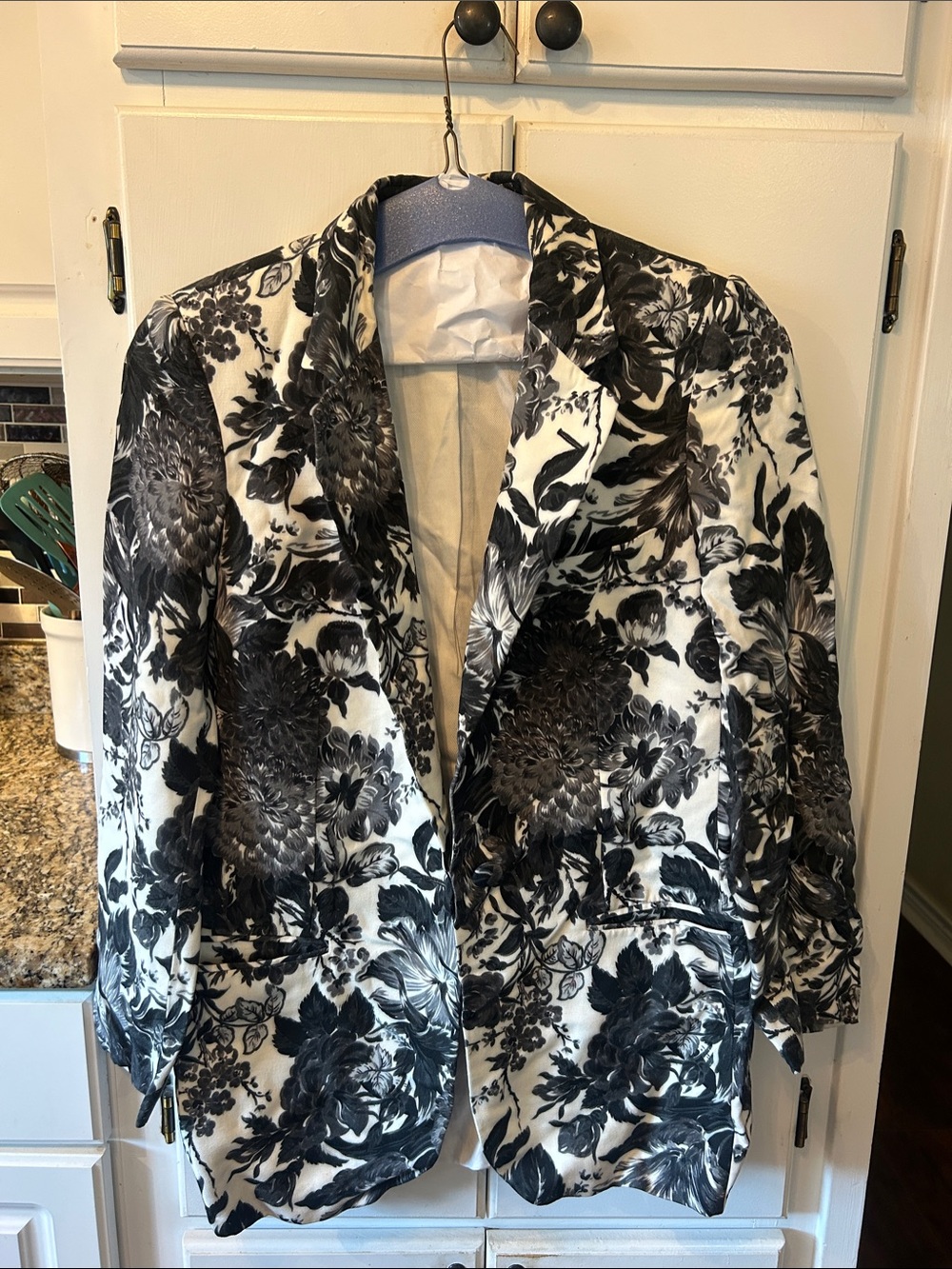 Stella McCartney Black & White Floral Women's Blazer Jacket